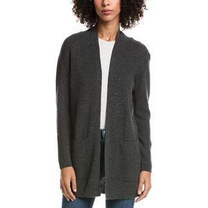 Forte Cashmere Womens  Wool & Cashmere-Blend Drape Cardigan, Gray